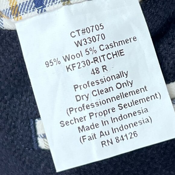 Kroon Ritchie Blazer 48R Blue Hybrid Jacket Wool Cashmere 3 Button Full Zip - Picture 8 of 16